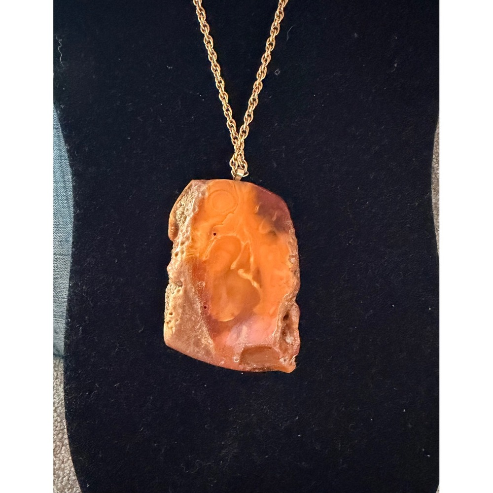 Vintage Baltic Amber Pendant 12k GF Chain Necklace - Picture 3 of 7